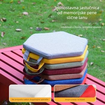 Šesterokutni jastuk za sjedenje za uredske i kućne stolice, materijal lažni lanu, punjenje od visokoelastične pjene, prilagodljiv, zimsko izdanje 2025