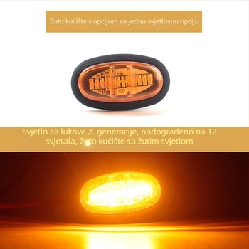 Vodootporno svjetlo rešetke F-150 Raptor, US specifikacija, 12 LED, svjetlo za obrve, Malo žuto svjetlo