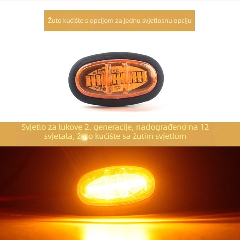 Vodootporno svjetlo rešetke F-150 Raptor, US specifikacija, 12 LED, svjetlo za obrve, Malo žuto svjetlo