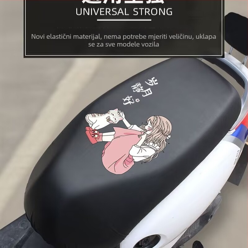 Navlaka za sjedalo električnog motocikla, PU materijal, vodootporna, sve sezone, tisak logotipa