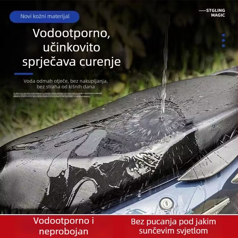 Navlaka za sjedalo električnog motocikla, PU materijal, vodootporna, sve sezone, tisak logotipa