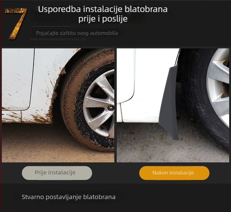 Automobilski blatnik, mekani plast; kompatibilan s BAIC Huansu H3/H3 S3/S6 i Saab D20/D25/D35/D50/D55; godina 2017; model BAIC-01-IYFG; podrška za ugradnju