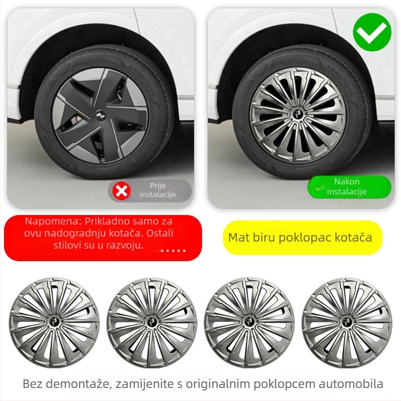 Dekorativna pokrovka sredine kotača za NIO L90 (Ledao L90), plastika, bez prilagodbi