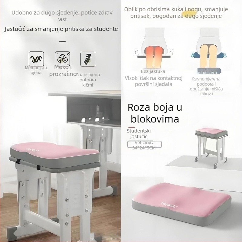 Jastučić za sjedalo od memorijske pjene za učenike – udobnost pri duljem sjedenju u učionici