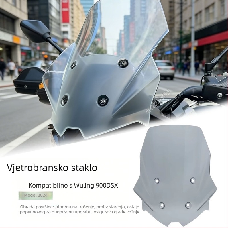 Prednje vjetrobransko staklo za motocikl DS900X - visoka prozirnost, štit od vjetra i kiše, LISM, prilagođena obrada