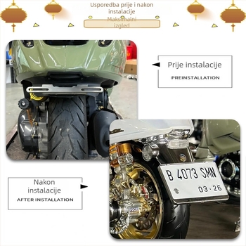 Stražnji blatnik Vespa Spring Sprint 150 – originalni, elektroplatirani završetak, PVC materijal, model E80