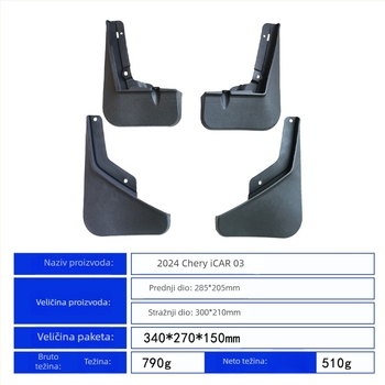 Benke blatnik za gume 2024 Chery ICAR 03 — Crni mekani PP plast