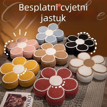 Japanski stil cvjetni jastuk za pod s teddy velvet materijalom, s PP pamuk punjenjem, za spavaću sobu, ured i vanjske prostore