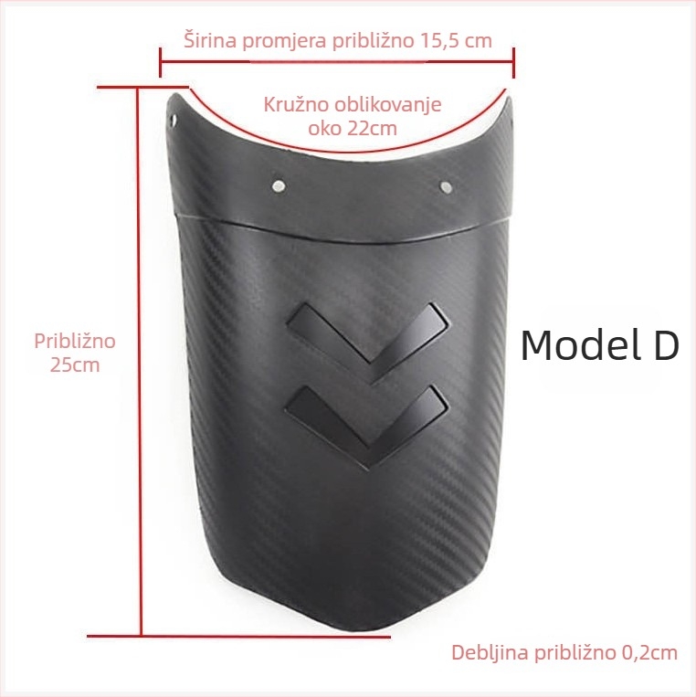 Univerzalni prednji produžni dio blatnika s karbonskim uzorkom, debela verzija, tvrdi PP materijal