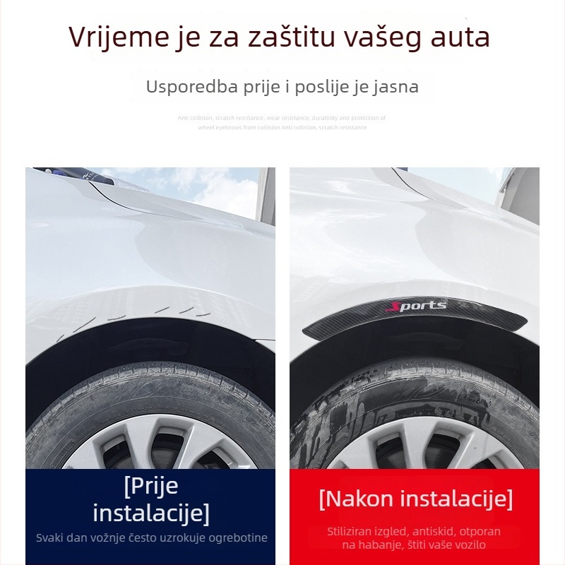Traka protiv udara za vozila od karbonskih vlakana s ljepilom | Značka: siyarui | Model: Carbon fiber eyebrow stickers | Univerzalna kompatibilnost
