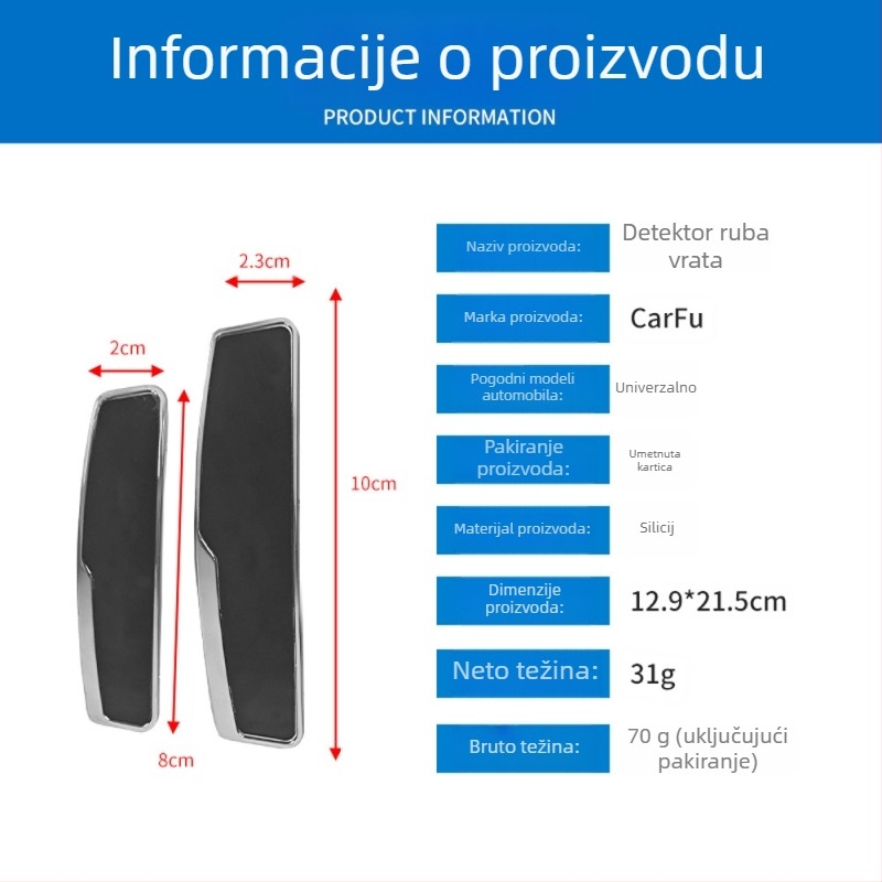 Automobilska anti-udarna traka, silikon, model AC-714, univerzalni tip, marka carfu