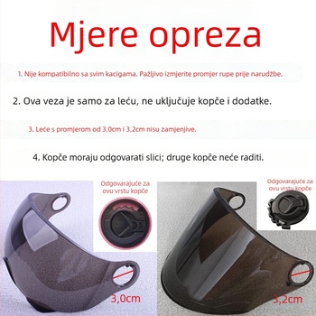 Pribor za električni polušlem motocikl: HD prozirno, anti-fog, univerzalna veličina