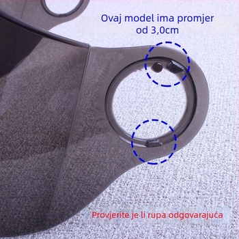 Pribor za električni polušlem motocikl: HD prozirno, anti-fog, univerzalna veličina