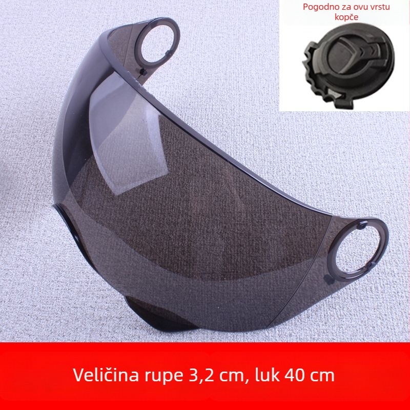 Pribor za električni polušlem motocikl: HD prozirno, anti-fog, univerzalna veličina