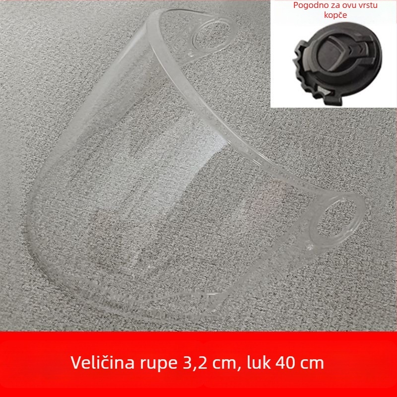 Pribor za električni polušlem motocikl: HD prozirno, anti-fog, univerzalna veličina