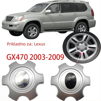 Središnja kapica kotača za Lexus GX470 (2003–2009) — ABS materijal, dekorativni poklopac s logom automobila