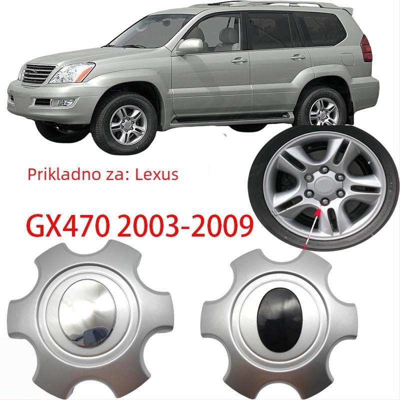 Središnja kapica kotača za Lexus GX470 (2003–2009) — ABS materijal, dekorativni poklopac s logom automobila