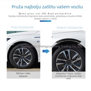 Štitna traka za branik, karbonska vlakna + epoksidna smola, model Carbon fiber wheel eyebrow, univerzalna kompatibilnost, marka Chang Wanrong