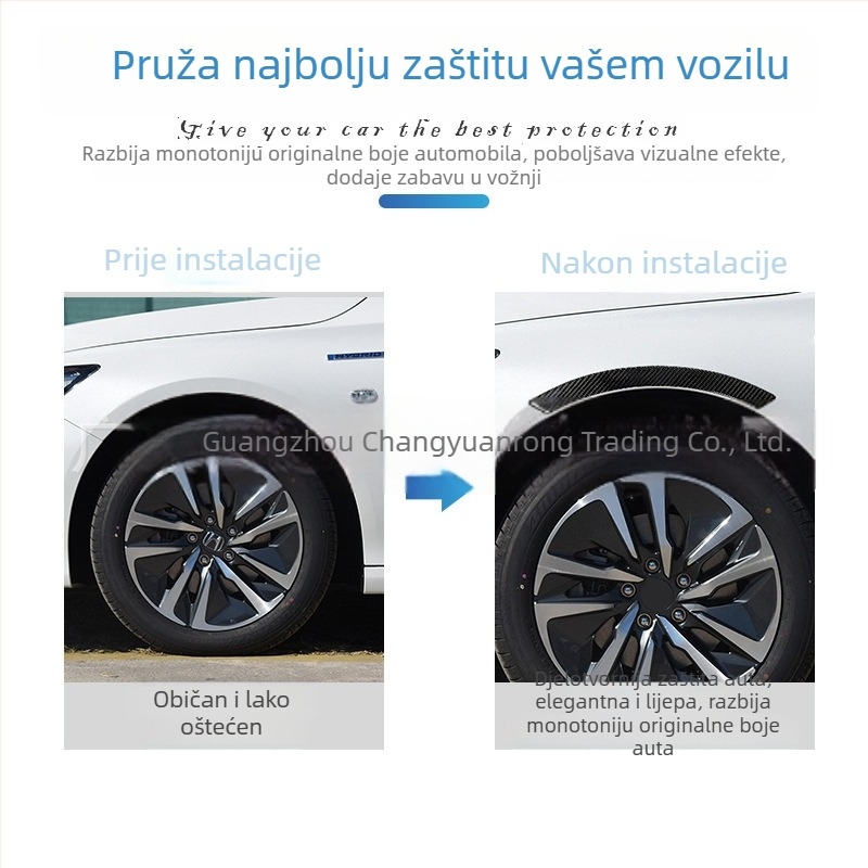 Štitna traka za branik, karbonska vlakna + epoksidna smola, model Carbon fiber wheel eyebrow, univerzalna kompatibilnost, marka Chang Wanrong