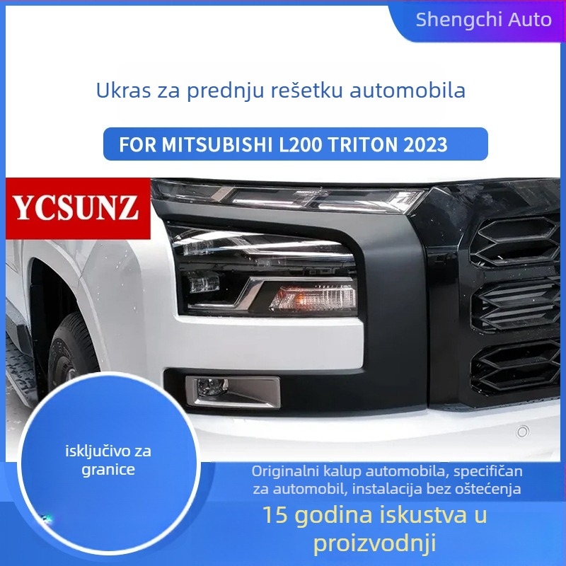 Antikolizijska prednja traka za Mitsubishi L200 TRITON (23 modela) – ABS, Model MT23FBT-6303-BK, Moguća prilagodba