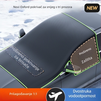 Pokrov od Oxford tkanine za snijeg za prednje vjetrobransko staklo automobila, univerzalna teleskopska instalacija, 320 g, debeli dizajn