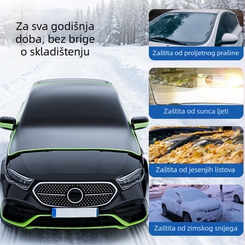 Pokrov od Oxford tkanine za snijeg za prednje vjetrobransko staklo automobila, univerzalna teleskopska instalacija, 320 g, debeli dizajn