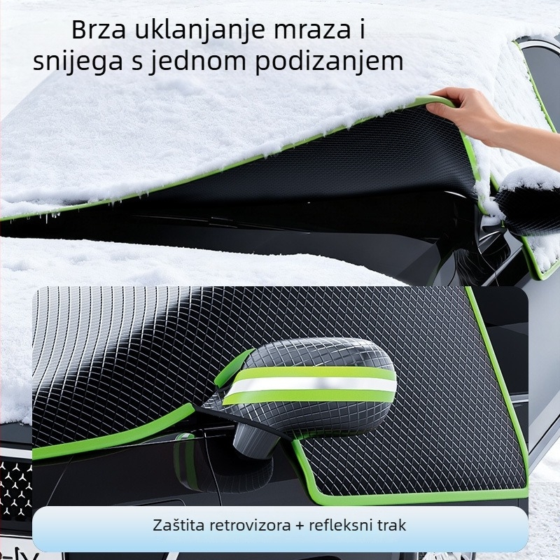 Pokrov od Oxford tkanine za snijeg za prednje vjetrobransko staklo automobila, univerzalna teleskopska instalacija, 320 g, debeli dizajn