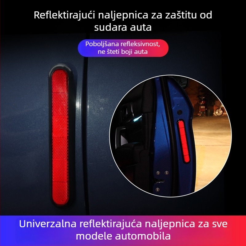 Reflektirajuće naljepnice za vrata automobila — filmski materijal, jednostavan uzorak, montaža ljepilom, prilagodljivo