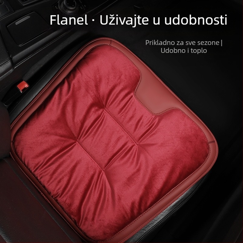 Trojedjelni set jastuka za sjedalo električnog vozila – velur flanel, zimsku podstavu, udobnost tijekom cijele godine