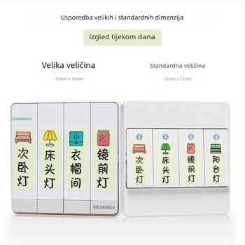 Luminozna naljepnica za prekidač na panelu utičnica – dekorativna, kućna uporaba