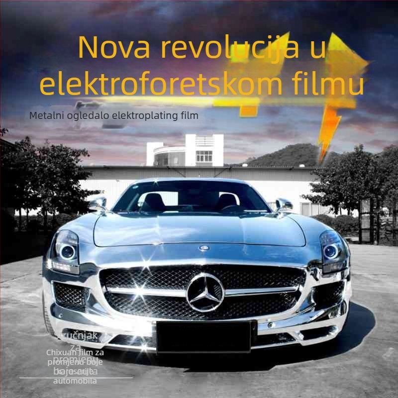 Auto folija s elektropliranim oglednim učinkom i promjenom boje, sjajan srebrni unutarnji dekorativni film
