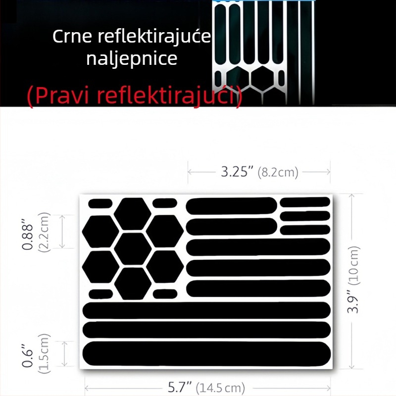 Reflektirajuća upozoravajuća naljepnica – Akril, Geometrijski uzorak, Samoljepljiva, Prikladna za prednji dio automobila i krov