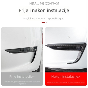 Dekorativni okvir svjetala i obrva farova za Tesla Model Y – ABS crna, dodatak za modifikaciju automobila