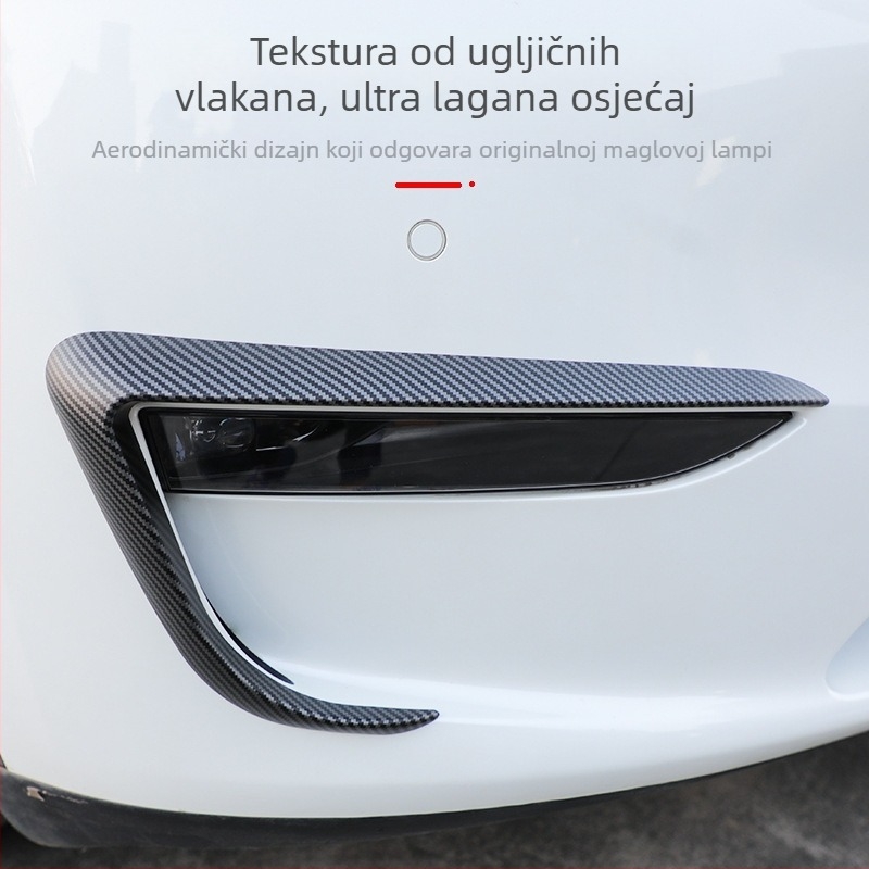 Dekorativni okvir svjetala i obrva farova za Tesla Model Y – ABS crna, dodatak za modifikaciju automobila