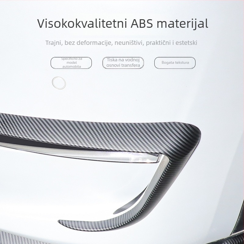 Dekorativni okvir svjetala i obrva farova za Tesla Model Y – ABS crna, dodatak za modifikaciju automobila