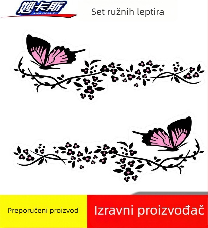 Miokas R729 naljepnica za karoseriju automobila, leptir motiv, snažno prianjanje, pogodno za bilo koju ravnu površinu