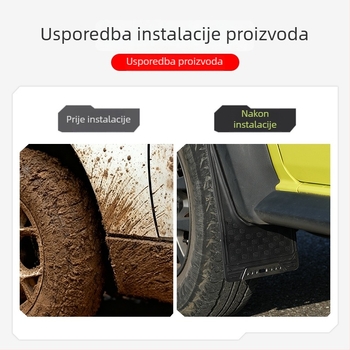 Univerzalni blatnik za Suzuki Jimny 3/5 vrata, 2019–2026 — plast i nehrđajući čelik, prilagodljiv