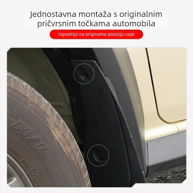 Univerzalni blatnik za Suzuki Jimny 3/5 vrata, 2019–2026 — plast i nehrđajući čelik, prilagodljiv
