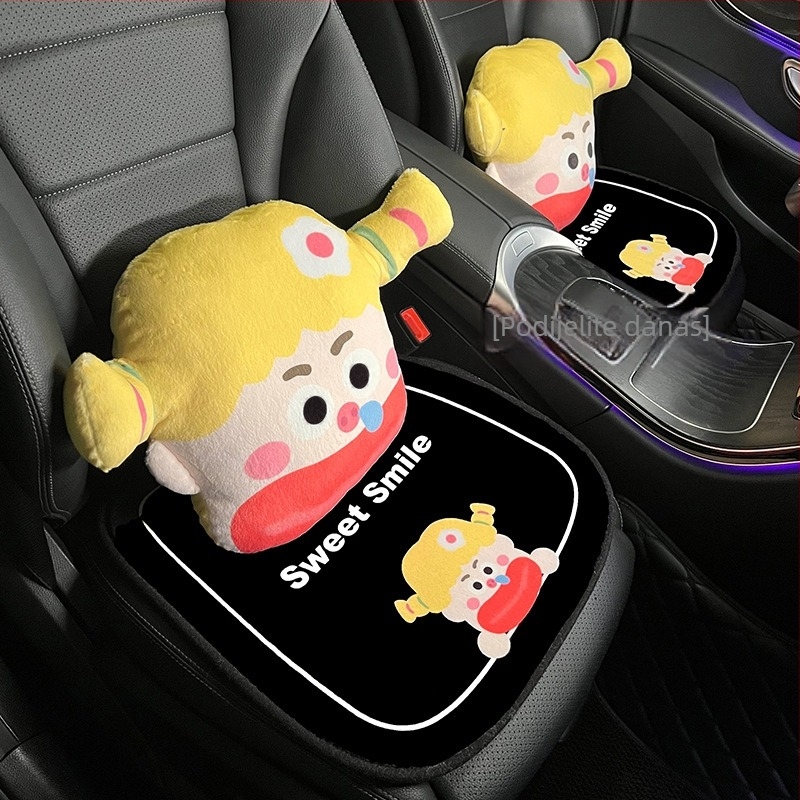 Auto jastučnica od pliša za zimu, punilo od spužve, šivanje rubova