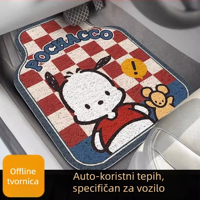 Slatke karikature auto podloge za žene, univerzalni kvadratni oblik, otporne na mrlje i habanje, perive