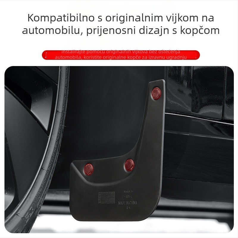 Tesla Model 3 prednji i stražnji blatobrani (TPE, crni)