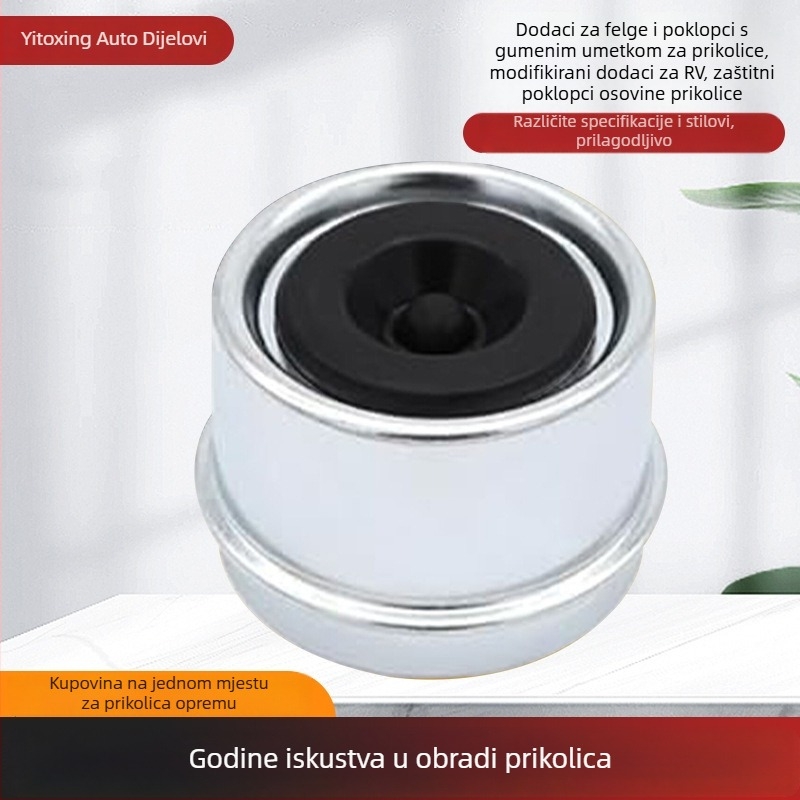 Kapa za prašinu glavine osovine prikolice s gumom, galvanizirani materijal, prilagodljiva obrada, universalna kompatibilnost s prikolicama, kamp kućicama i platformama