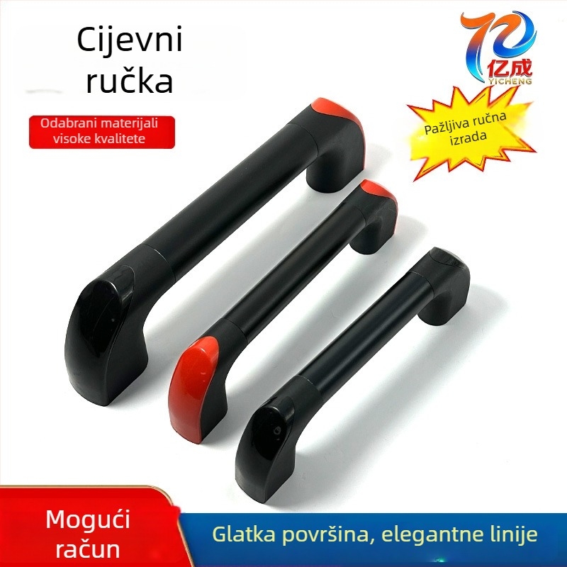 Aluminijska cijevna ručka od aluminijske legure za vrata ormara — montaža na površinu, anodizirani završetak; pogodna za kolica s alatima i nosače prtljage