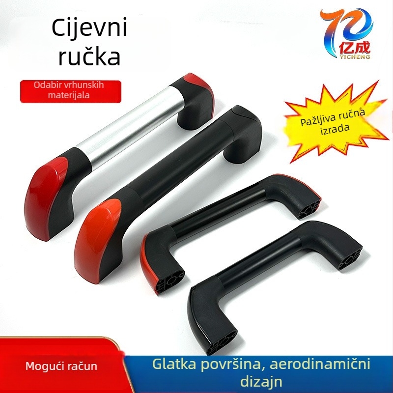 Aluminijska cijevna ručka od aluminijske legure za vrata ormara — montaža na površinu, anodizirani završetak; pogodna za kolica s alatima i nosače prtljage