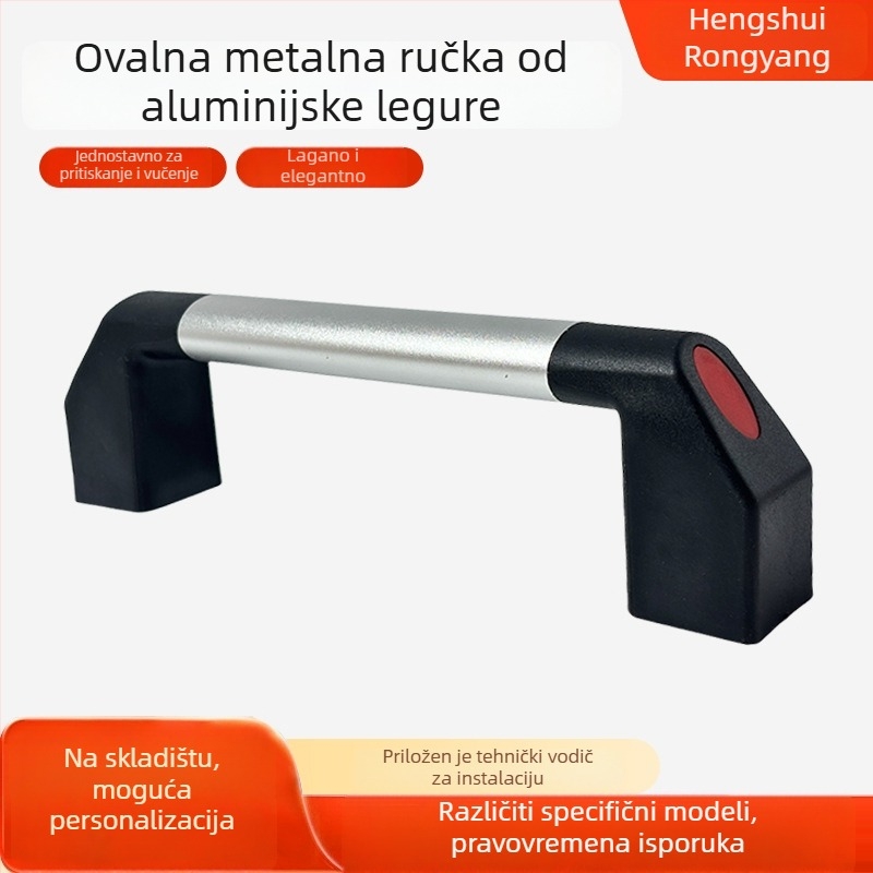 Drška za ormarić od aluminijske legure – ovalni cilindrični oblik, anodizirano, CNC cijevna konstrukcija, montaža bez bušenja