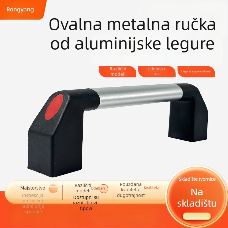Drška za ormarić od aluminijske legure – ovalni cilindrični oblik, anodizirano, CNC cijevna konstrukcija, montaža bez bušenja
