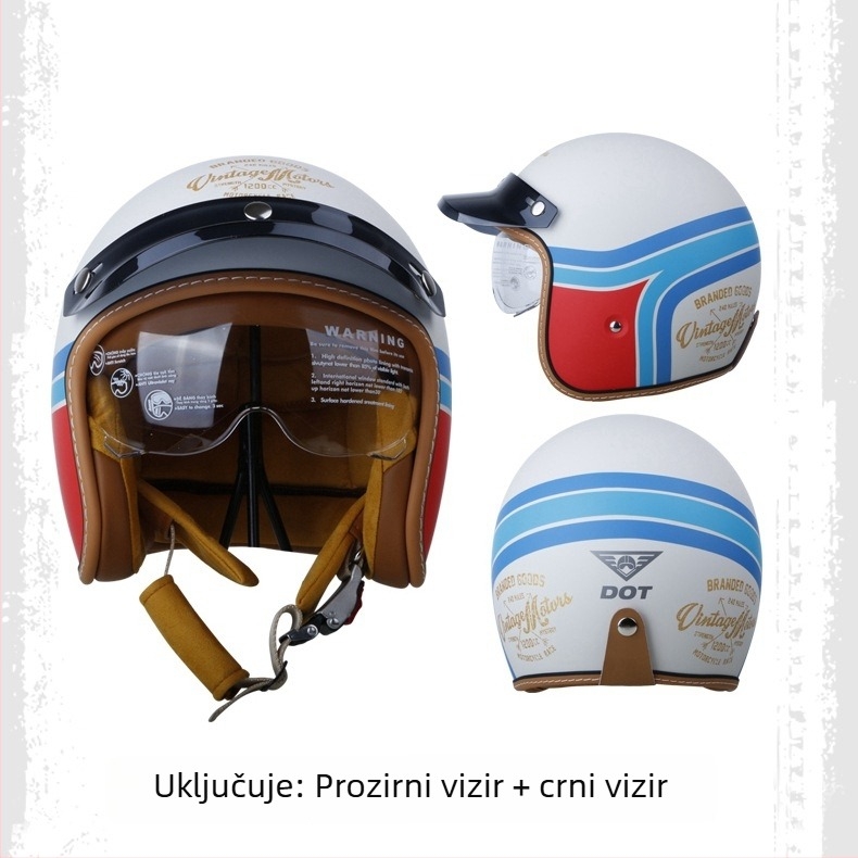 3/4 retro kaciga za motor s ugrađenom lećom, za električna vozila, odrasli, sve sezone, gradska vožnja, ABS