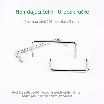 Drška od 304 nehrđajućeg čelika, čvrsta za vrata ormarića i garderobe, vanjski navoj, otporna na koroziju