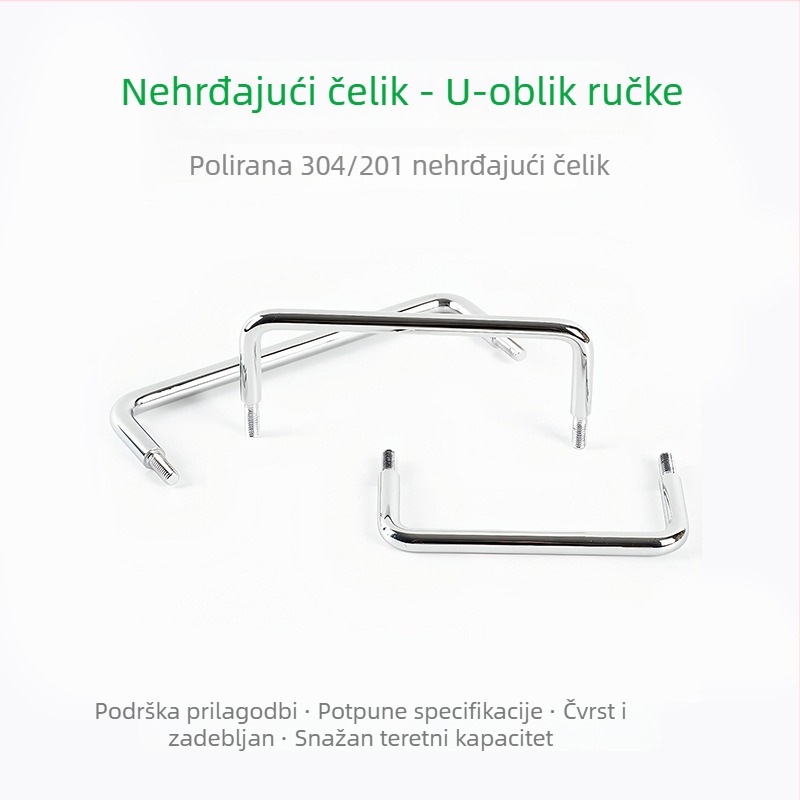 Drška od 304 nehrđajućeg čelika, čvrsta za vrata ormarića i garderobe, vanjski navoj, otporna na koroziju