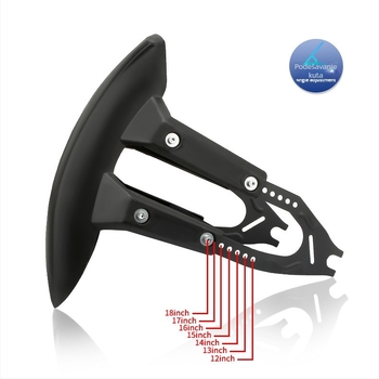 Zadnji blatnik za motocikl JBL; Materijal PP + metalna potpora; Model: Opći blatnik za motocikl (B); pogodno za gume bez brazdi
